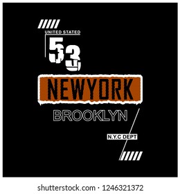 newyork/brooklyn typography design t-shirt,vector illustration