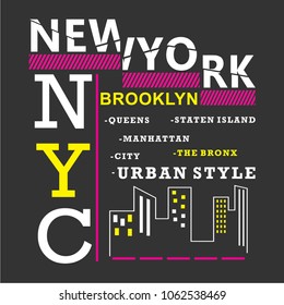 NEWYORK/BROOKLYN Typography Design/T-Shirt Design,vector illustration