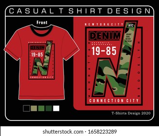 newyork/denim/casual t shirt design typography vector illustration