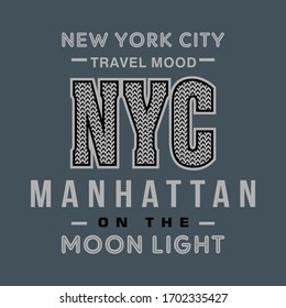 NEWYORK/MANHATTAN/USA/CITY Typographic design for tshirt illustration vector