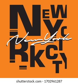 NEWYORK/USA/CITY Typographic design for tshirt illustration vector