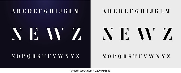 NEWZ Sports minimal tech font letter set. Luxury vector typeface for company. Modern gaming fonts logo design.