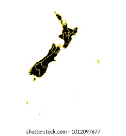 NewZealand map black color, Vector map-new Zealand country on white background.