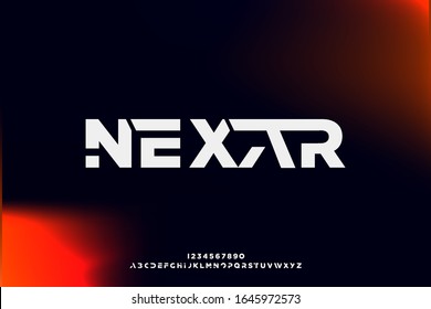 nexar, a sporty abstract digital modern alphabet fonts. Typography technology futuristic creative vector illustration