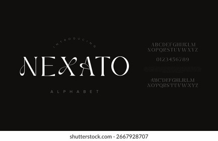 Nexato Decorativo Elegante Serif Display Alfabeto Fuente para la marca