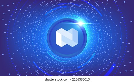 Nexo coin cryptocurrency concept banner background.