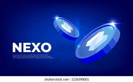 Nexo coin cryptocurrency concept banner background.