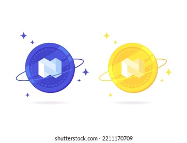 Icono plano de la moneda NEXO aislado en fondo blanco.