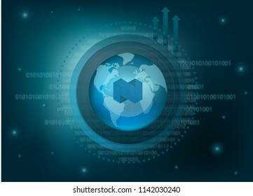 Nexo Cryptocurrency Coin Global Binary Background