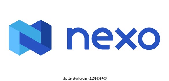 Nexo cryptocurrency with symbol NEXO logo with typography. Crypto logotype vector illustration of digital currency brand. 