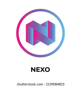 Icono de token de criptodivisa de Nexo. Símbolo NEXO. Icono de vector criptodivisa. Ilustración de vector plano - Vector