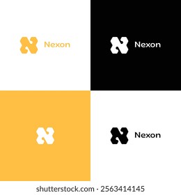 Nexon Abstract N-Inspired Minimalist Logo with Modern and Geometric Concept

