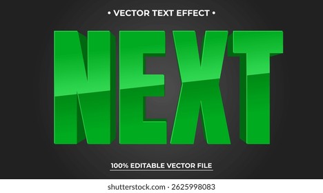 Próximo efeito de texto editável 3d com cor verde adequado para temas de batalha