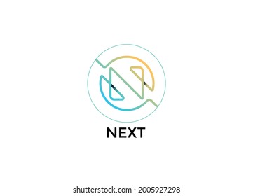 Next Abstract n letter modern wordmarks logo design