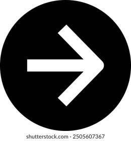 Next arrow in black circle vector icon