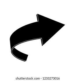 Next arrow. Black flat icon. Vector illustration isolated on white background