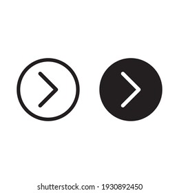 Next Arrow circle icon Vector illustration for web site, mobile application