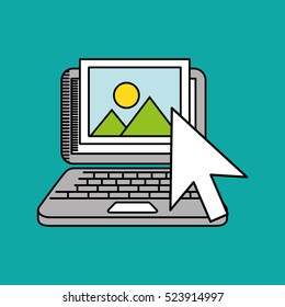next arrow computer picture media vector illustration eps 10