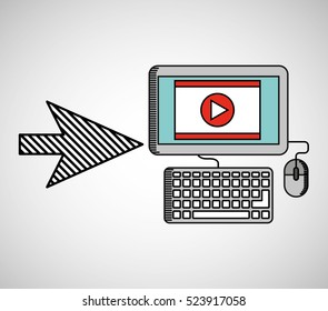 next arrow computer video player media vector illustration eps 10