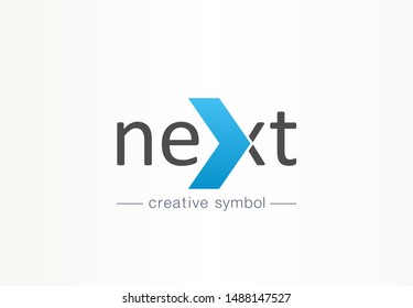 Next Arrow Creative Symbol Concept. Forward Direction, Start Abstract Business Logo Idea. Accept Mark, Continue Icon. Corporate Identity Logotype, Company Graphic Design Tamplate