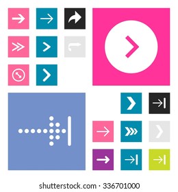 Next arrow Forward icon set. simple pictogram minimal, flat, solid, mono, monochrome, plain, contemporary style. Vector illustration web internet design elements