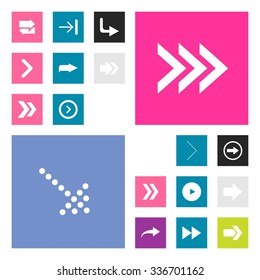 Next arrow Forward icon set. simple pictogram minimal, flat, solid, mono, monochrome, plain, contemporary style. Vector illustration web internet design elements
