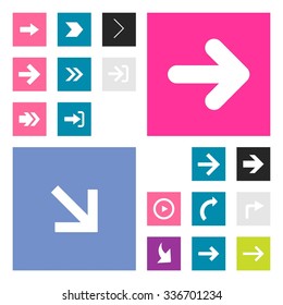 Next arrow Forward icon set. simple pictogram minimal, flat, solid, mono, monochrome, plain, contemporary style. Vector illustration web internet design elements