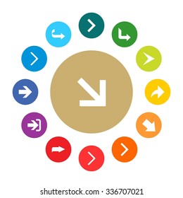 Next arrow Forward icon set. simple pictogram minimal, flat, solid, mono, monochrome, plain, contemporary style. Vector illustration web internet design elements