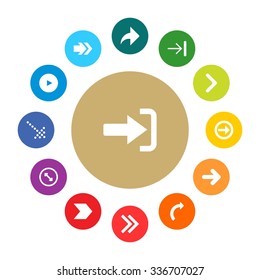 Next arrow Forward icon set. simple pictogram minimal, flat, solid, mono, monochrome, plain, contemporary style. Vector illustration web internet design elements