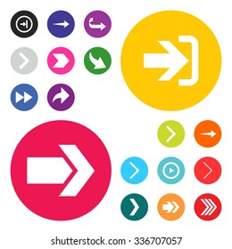 Next arrow Forward icon set. simple pictogram minimal, flat, solid, mono, monochrome, plain, contemporary style. Vector illustration web internet design elements