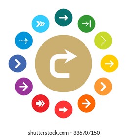 Next arrow Forward icon set. simple pictogram minimal, flat, solid, mono, monochrome, plain, contemporary style. Vector illustration web internet design elements