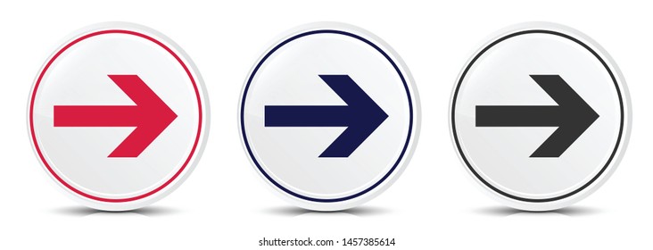 Next arrow icon crystal flat round button set illustration design isolated on white background