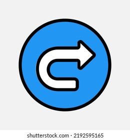 Icono de flecha siguiente en estilo de línea rellena, usar para presentación de aplicaciones móviles del sitio web