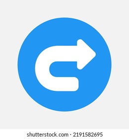 Icono de la siguiente flecha en estilo plano, uso para presentación de aplicaciones móviles del sitio web