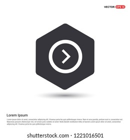 Next Arrow Icon Hexa White Background icon template - Free vector icon