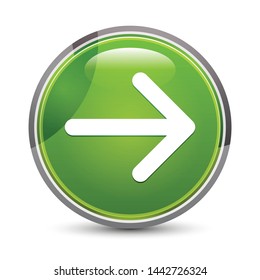 Next arrow icon isolated on elegant green round button vector illustration