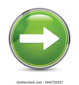 Next arrow icon isolated on elegant green round button vector illustration