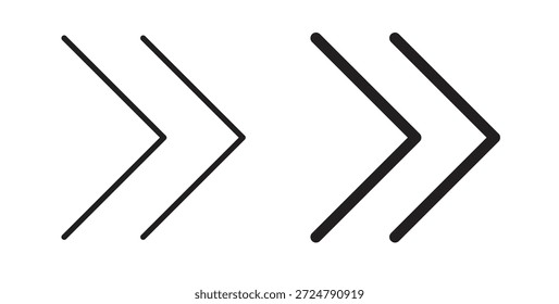 Next arrow icon in line design and solid black and white colors for designs