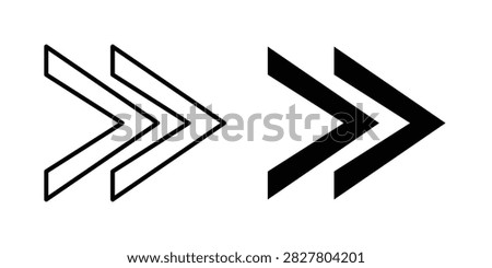 Next Arrow icon representing forward navigation, moving ahead, and advancing to another page or item. Clean outline and filled vector symbol suitable for websites, applications, media controls, navigation, and digital interfaces.