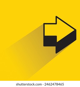 icono de flecha siguiente con sombra sobre fondo amarillo