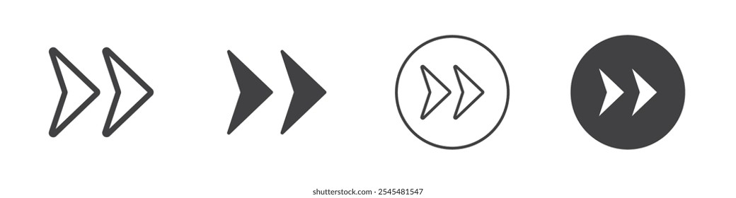 Icono de flecha siguiente Logotipo de Vector de contorno simple