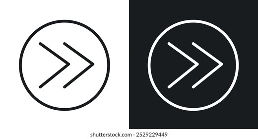 Next arrow icon in Thin line black color. flat simple vector symbols illustration.