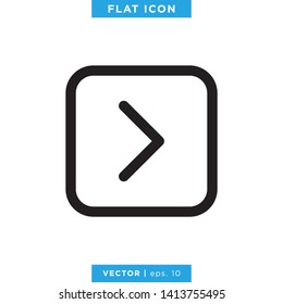 Next Arrow Icon Vector Logo Design Template. Editable Stroke