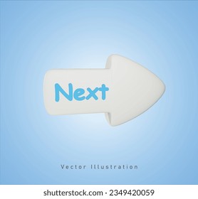 next arrow sign in 3d vector illustration
