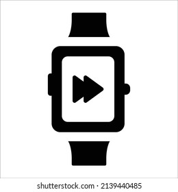 Icono de reloj inteligente de flecha siguiente. Cuerpo portátil. Dispositivo portátil digital, vector de reloj inteligente Icono