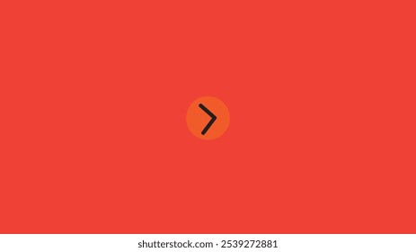 Next button arrow icon. Directional arrow flat style moving on red background.
