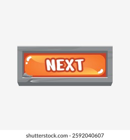 Next button to be used in game, graphic and software designs on white background