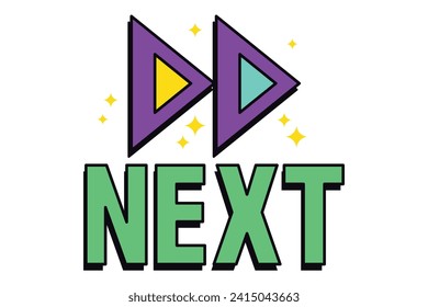 Next Button Functional Music Related Sticker Design