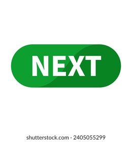 Next Button In Green Rounded Rectangle Shape For Action Promotion Business Marketing Social Media Information
