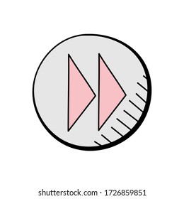 next button hand drawn vector design. multimedia icon